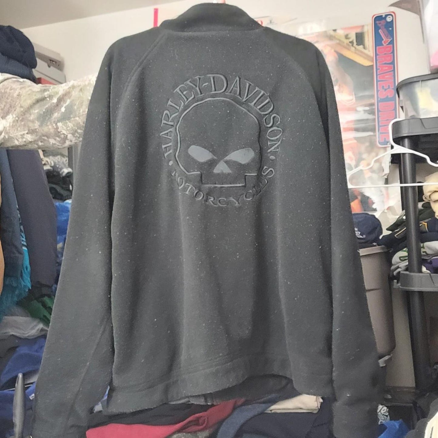 Vintage Harley Davidson Willie G Skull Fleece Jacket