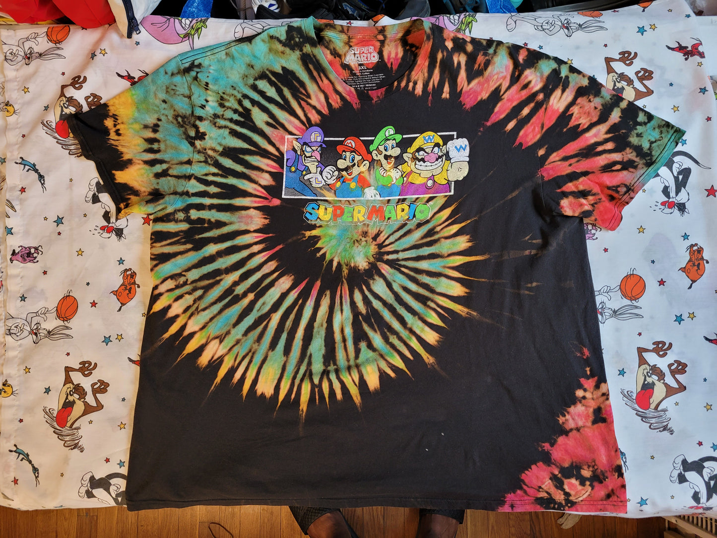 Super Mario Reverse Tie Dye Tee