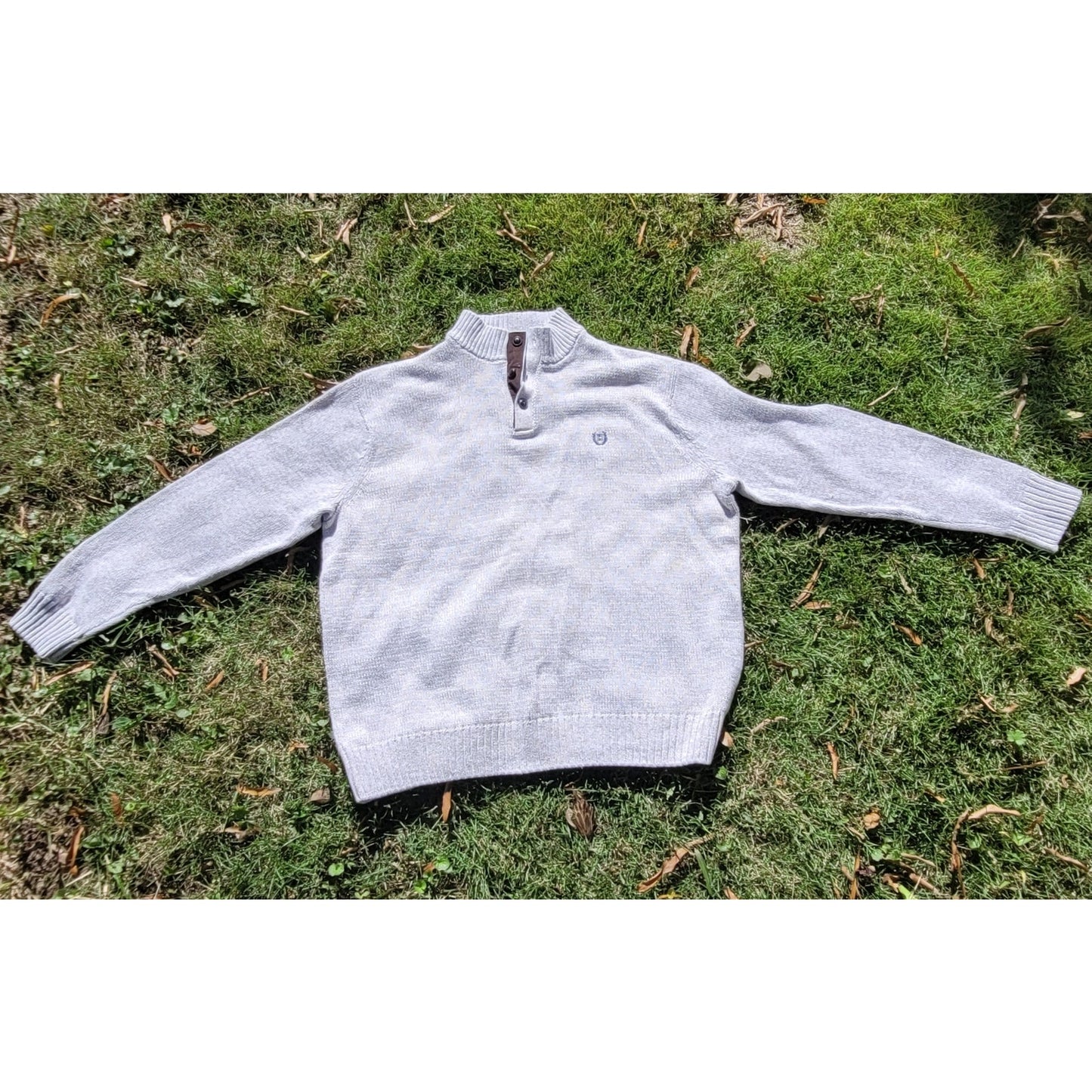 Vtg Chaps Ralph Lauren Henley Sweater Elbow Patches