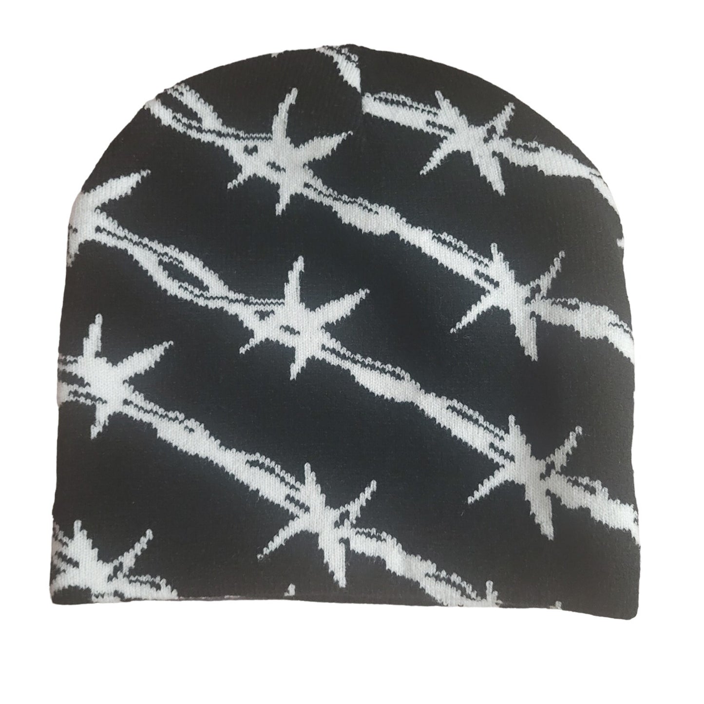 Barbed Wire Y2k graphic Knit Beanie