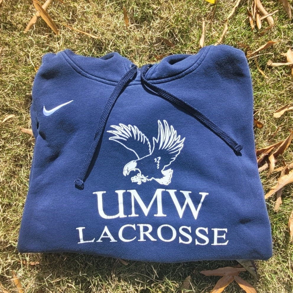 Vtg Y2k Nike UMW Lacrosse Hoodie Mary Washington