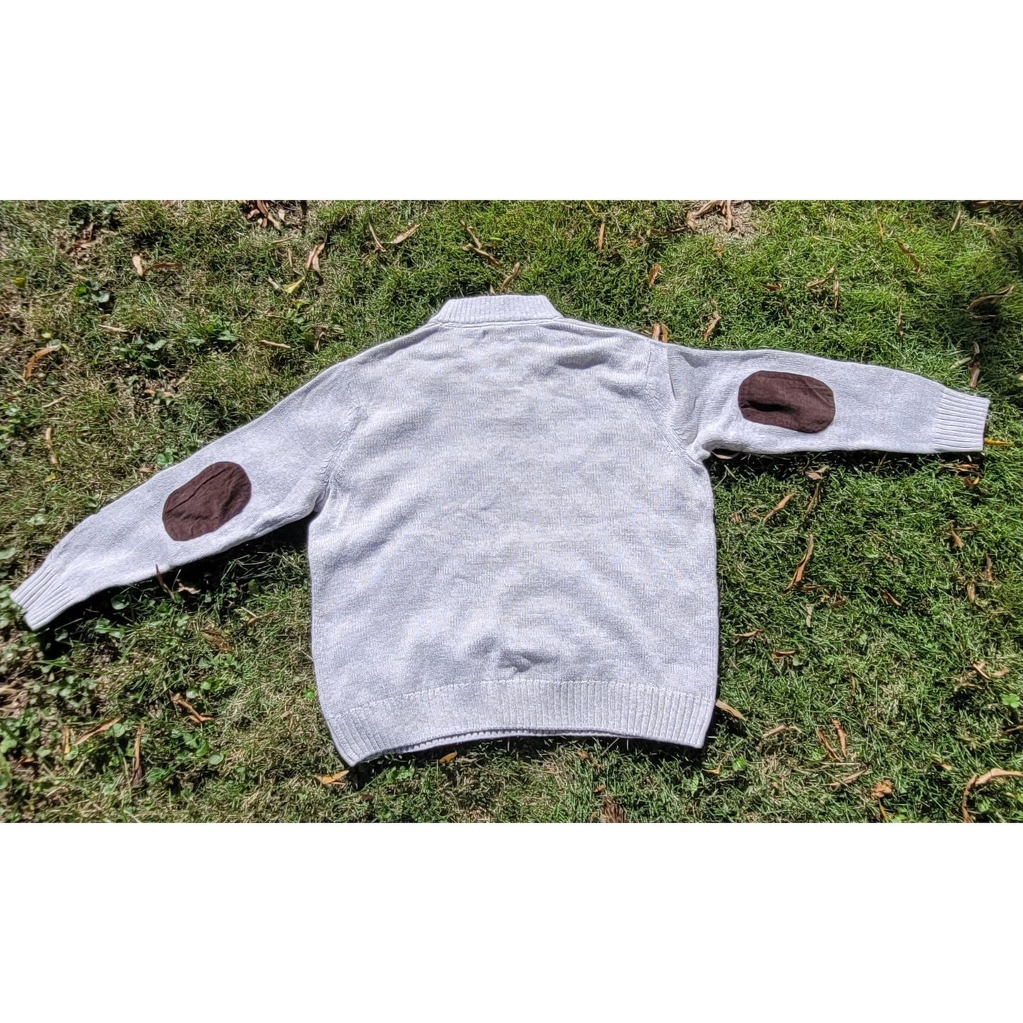 Vtg Chaps Ralph Lauren Henley Sweater Elbow Patches