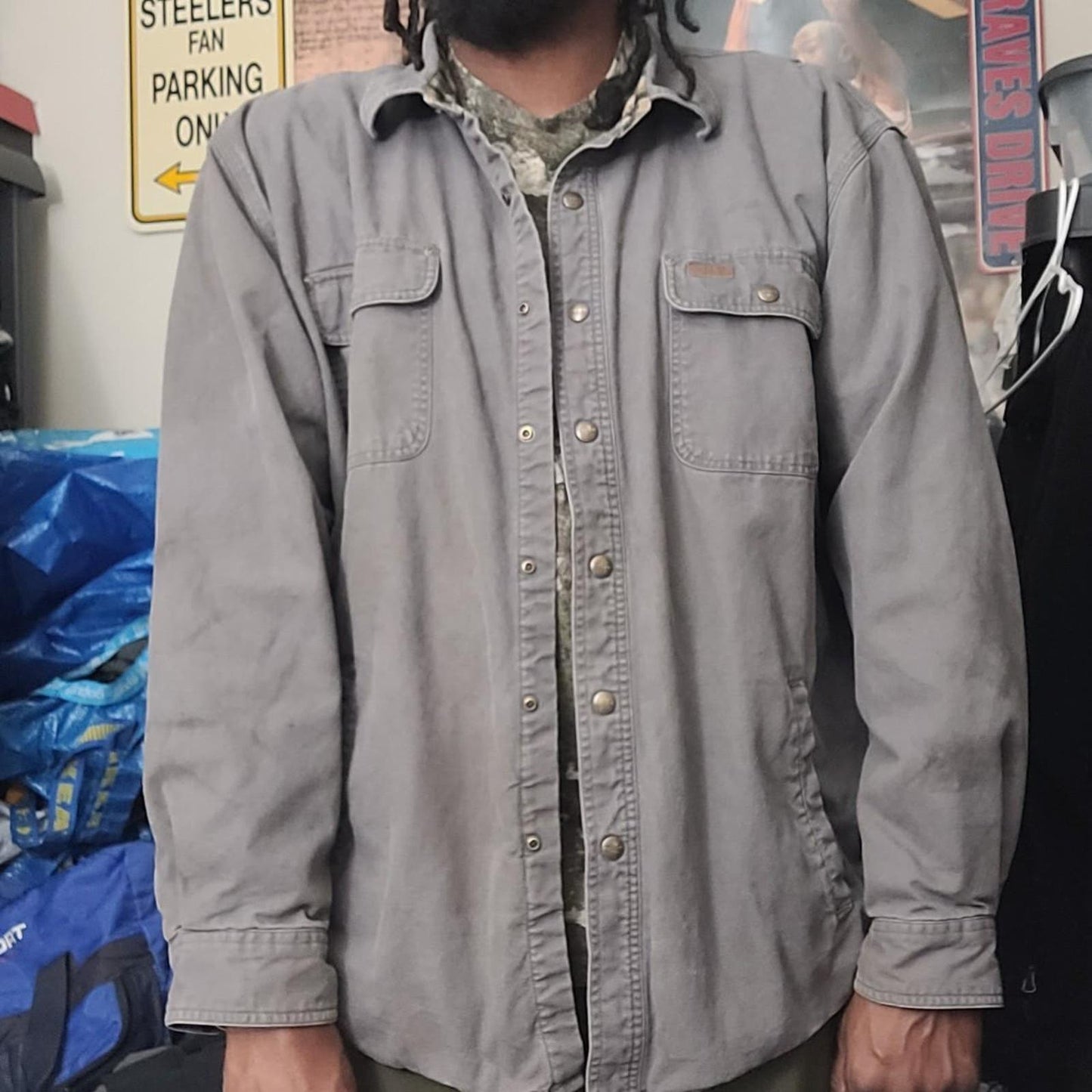 Vintage Carhartt Snap Button Shirt Flannel Lined