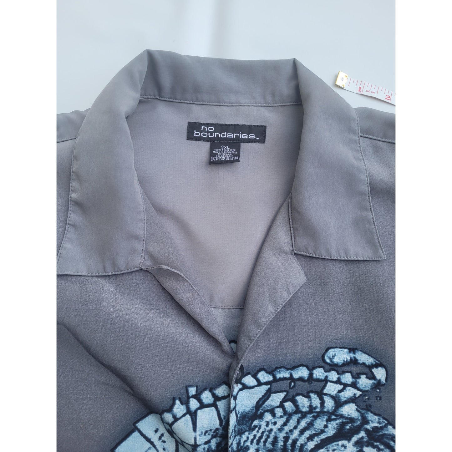 Vintage Y2k No Boundaries Gradient Flames Tiger Button Shirt