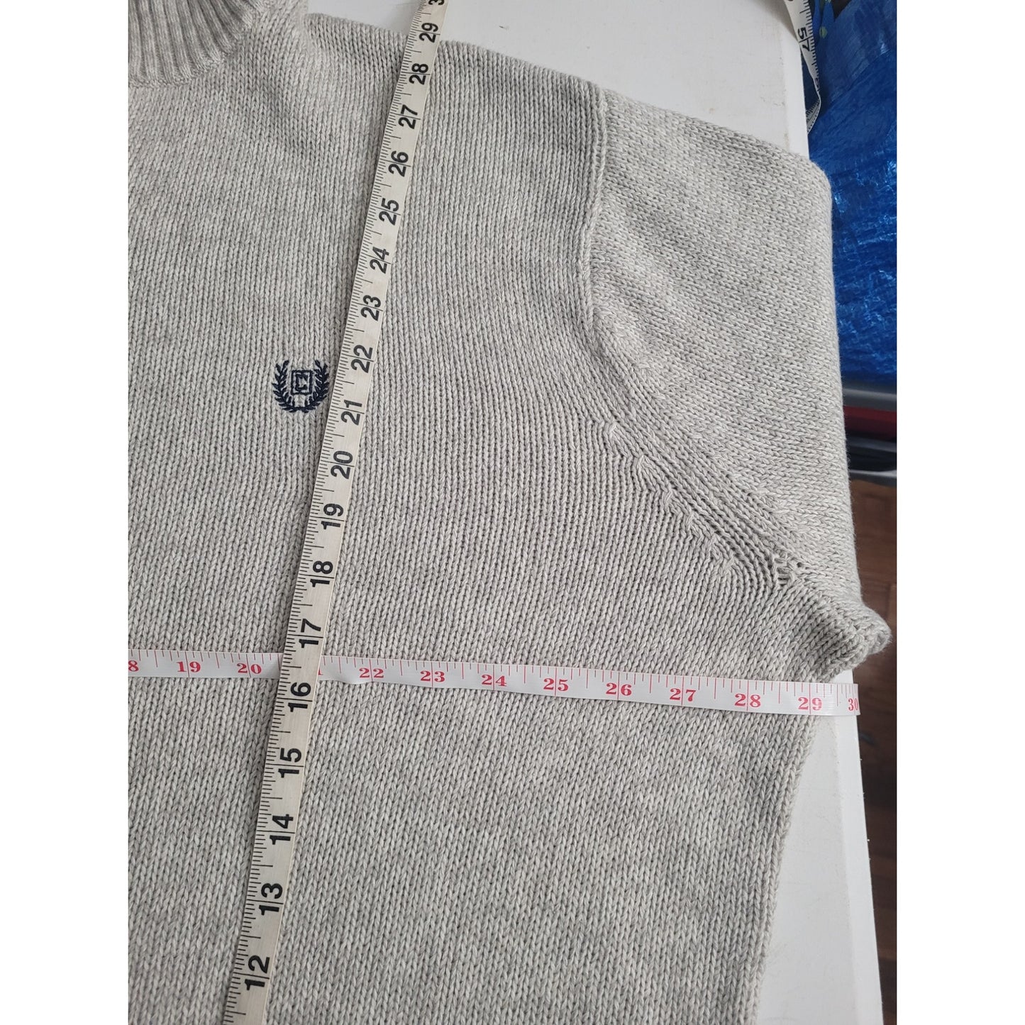 Vtg Chaps Ralph Lauren Henley Sweater Elbow Patches