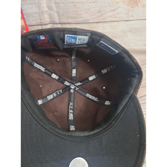 Vintage New Era New York Yankees Wool AOP Patches Fitted Hat 7 1/4