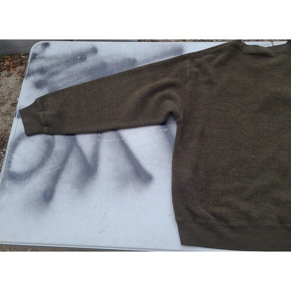 Vtg Harley Davidson Henley Sweatshirt Olive Green