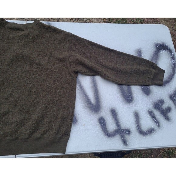 Vtg Harley Davidson Henley Sweatshirt Olive Green