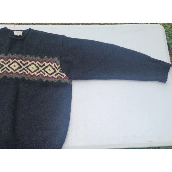Vtg J Crew Handknit Wool Sweater