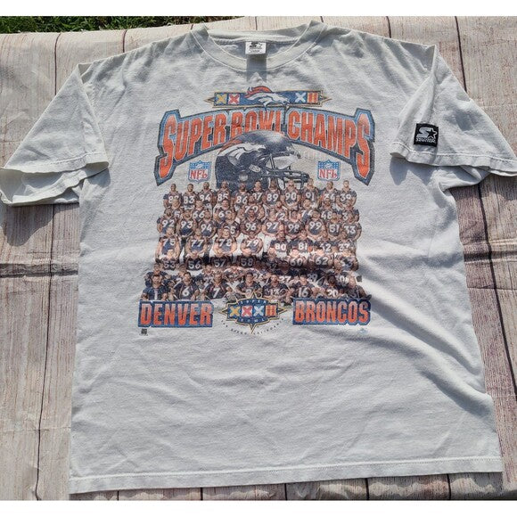 Vtg Starter Denver Broncos Superbowl XXXII Champions t shirt