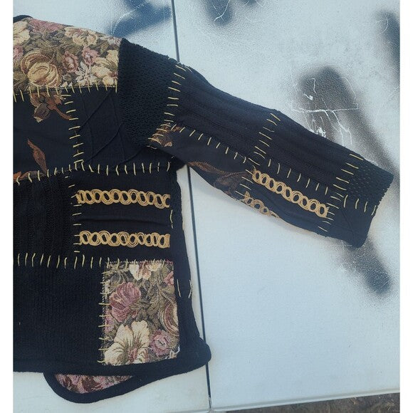 Vintage Tapestry Cardigan Sweater By Sandy Starkman Shacket