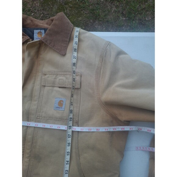 Vtg Carhartt Artic Quilt lined Canvas Jacket w/ Corduroy Collar