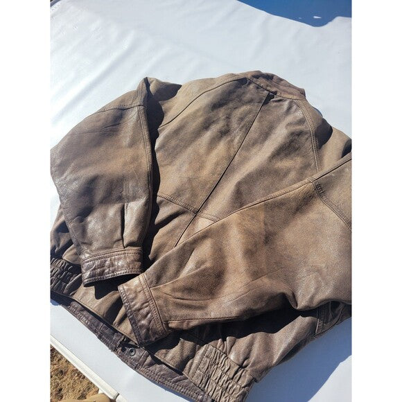Vintage Nordstrom Brown Leather Bomber Jacket
