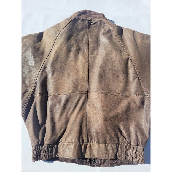 Vintage Nordstrom Brown Leather Bomber Jacket