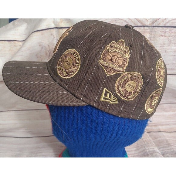 Vintage New Era New York Yankees Wool AOP Patches Fitted Hat 7 1/4