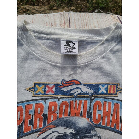 Vtg Starter Denver Broncos Superbowl XXXII Champions t shirt