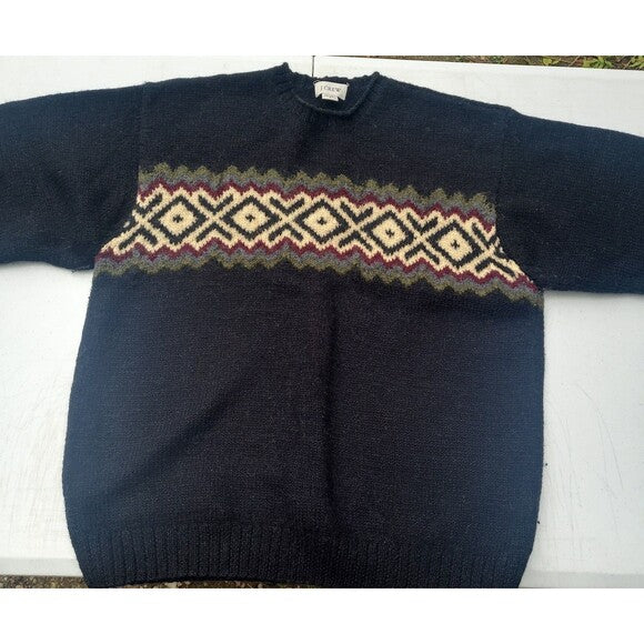 Vtg J Crew Handknit Wool Sweater