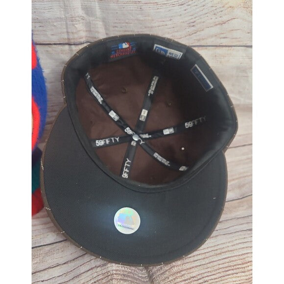 Vintage New Era New York Yankees Wool AOP Patches Fitted Hat 7 1/4