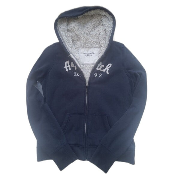 Vtg Abercrombie and Fitch Fur zip Hoodie