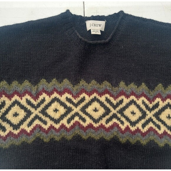 Vtg J Crew Handknit Wool Sweater