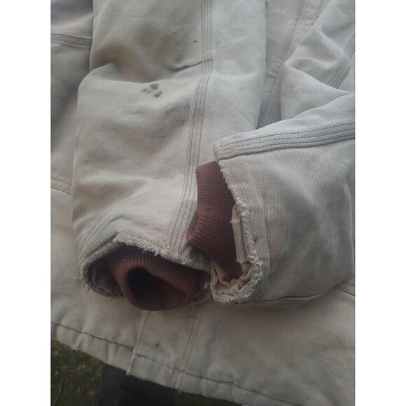 Vtg Carhartt Artic Quilt lined Canvas Jacket w/ Corduroy Collar
