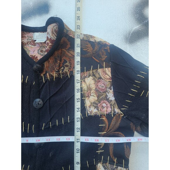 Vintage Tapestry Cardigan Sweater By Sandy Starkman Shacket