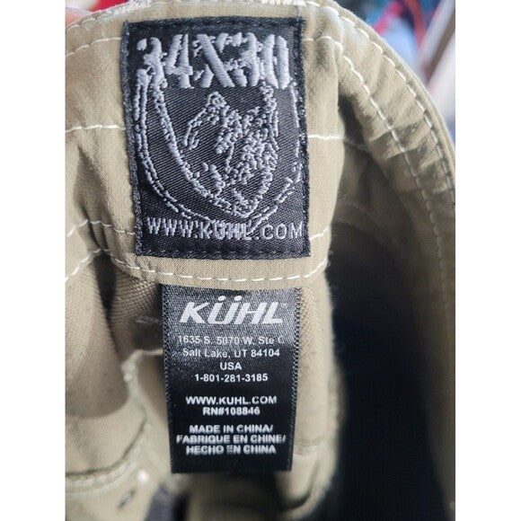 Kuhl Pants Nylon Olive Green 34 x 30