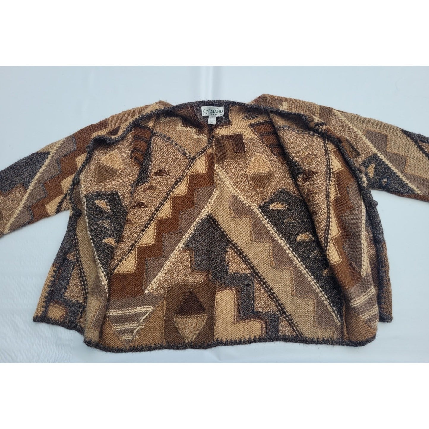Vtg Alpaca Wool Hand Knit Cardigan by Caamano Limited Edition