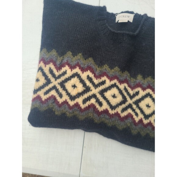 Vtg J Crew Handknit Wool Sweater