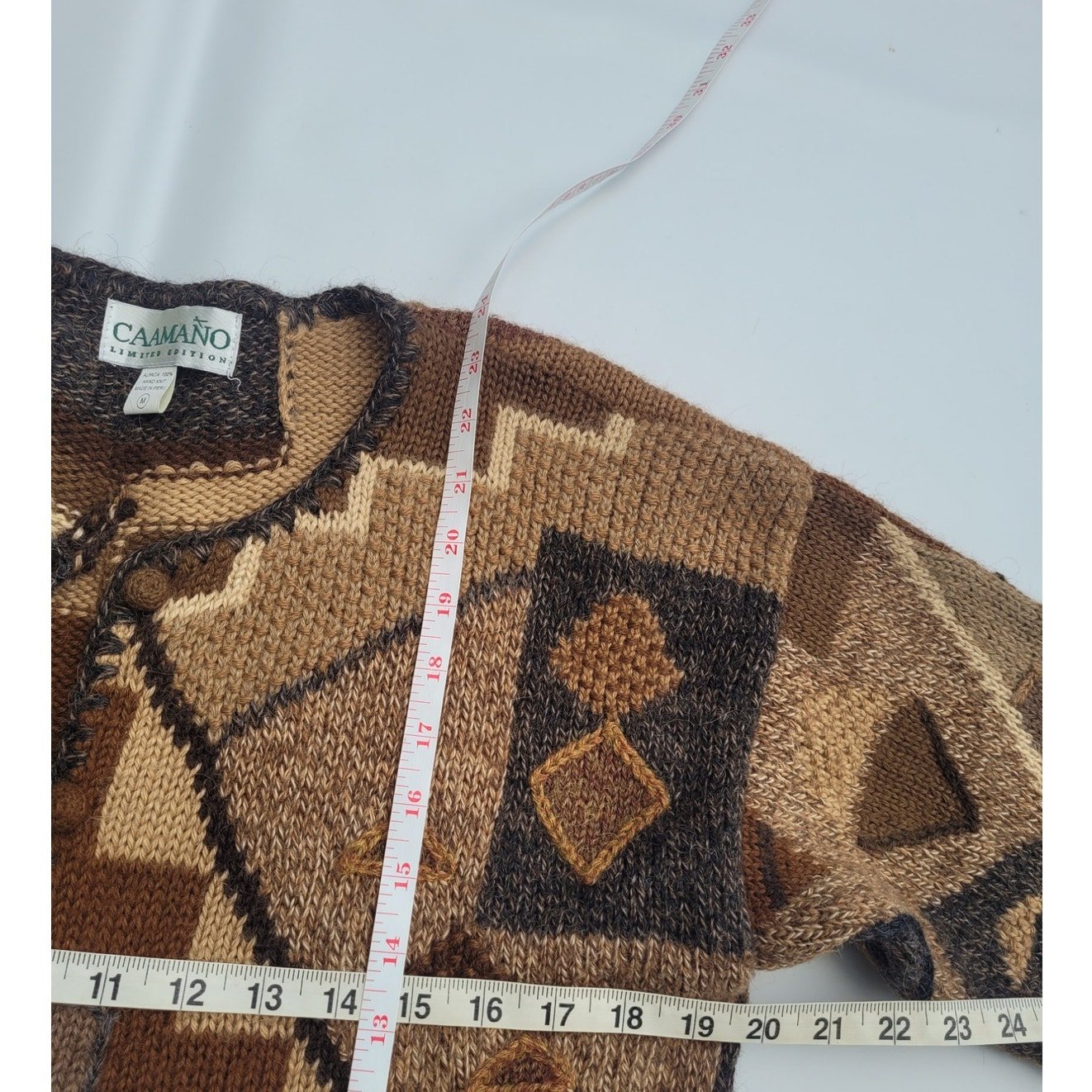 Vtg Alpaca Wool Hand Knit Cardigan by Caamano Limited Edition