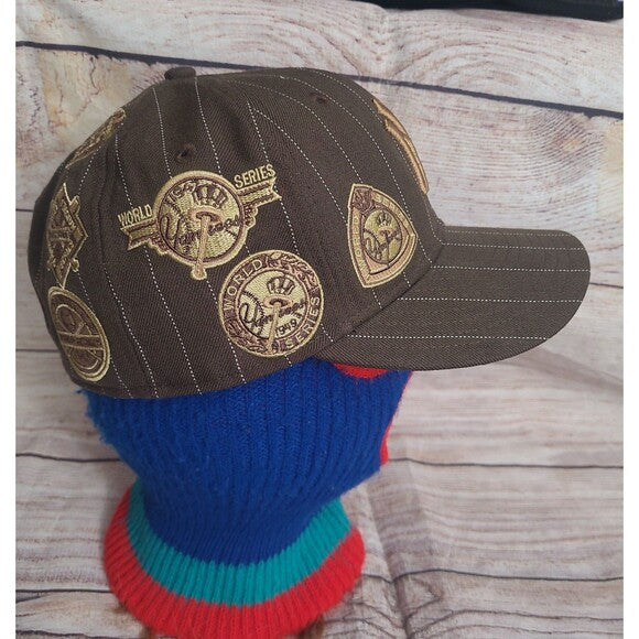 Vintage New Era New York Yankees Wool AOP Patches Fitted Hat 7 1/4