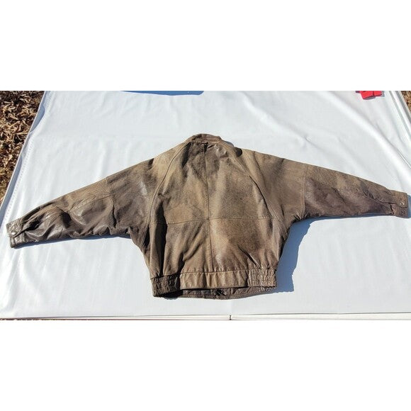 Vintage Nordstrom Brown Leather Bomber Jacket