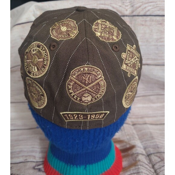 Vintage New Era New York Yankees Wool AOP Patches Fitted Hat 7 1/4