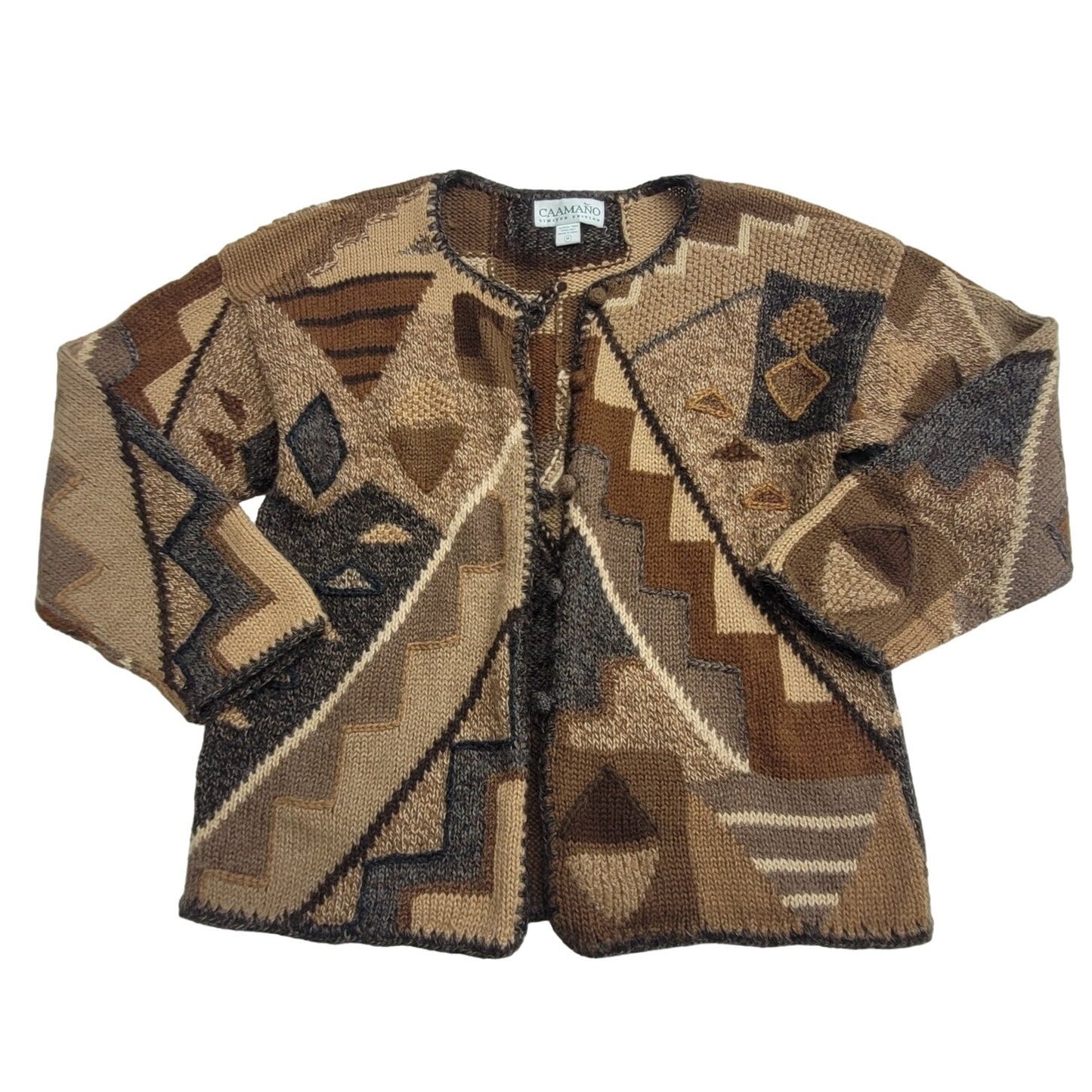 Vtg Alpaca Wool Hand Knit Cardigan by Caamano Limited Edition