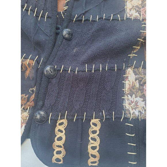 Vintage Tapestry Cardigan Sweater By Sandy Starkman Shacket
