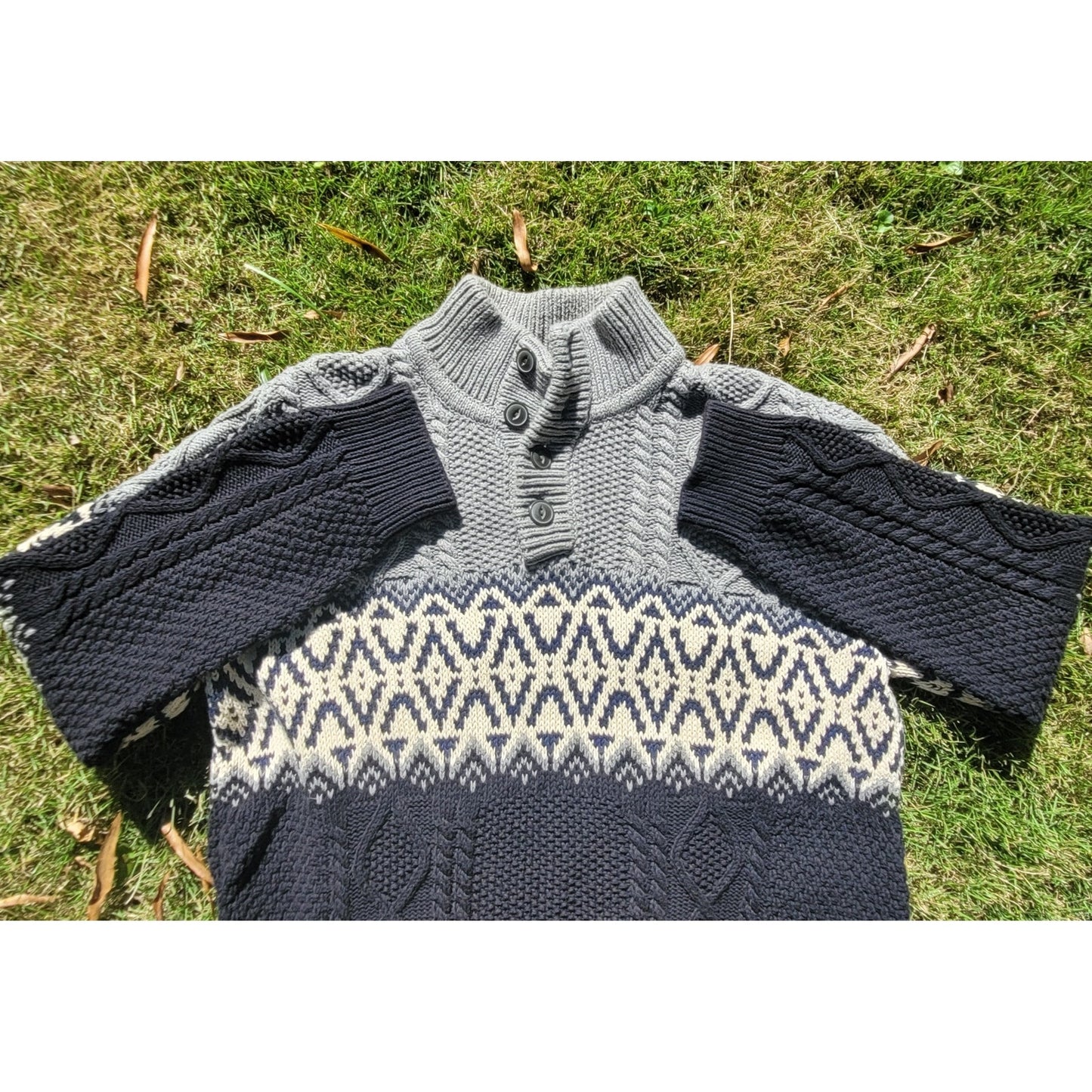 Vtg LL Bean Signature Henley Sweater