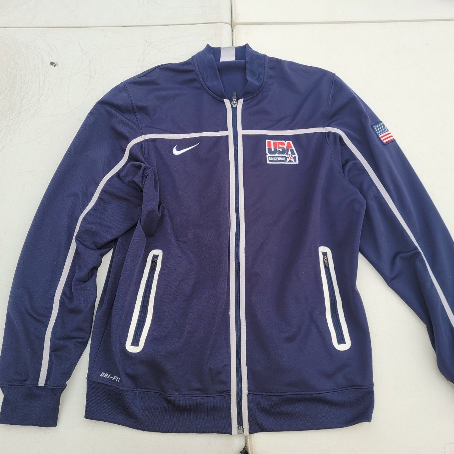 Nike Dream Team USA Basketball National Team Jacket Mens Large Dri-Fit Blue