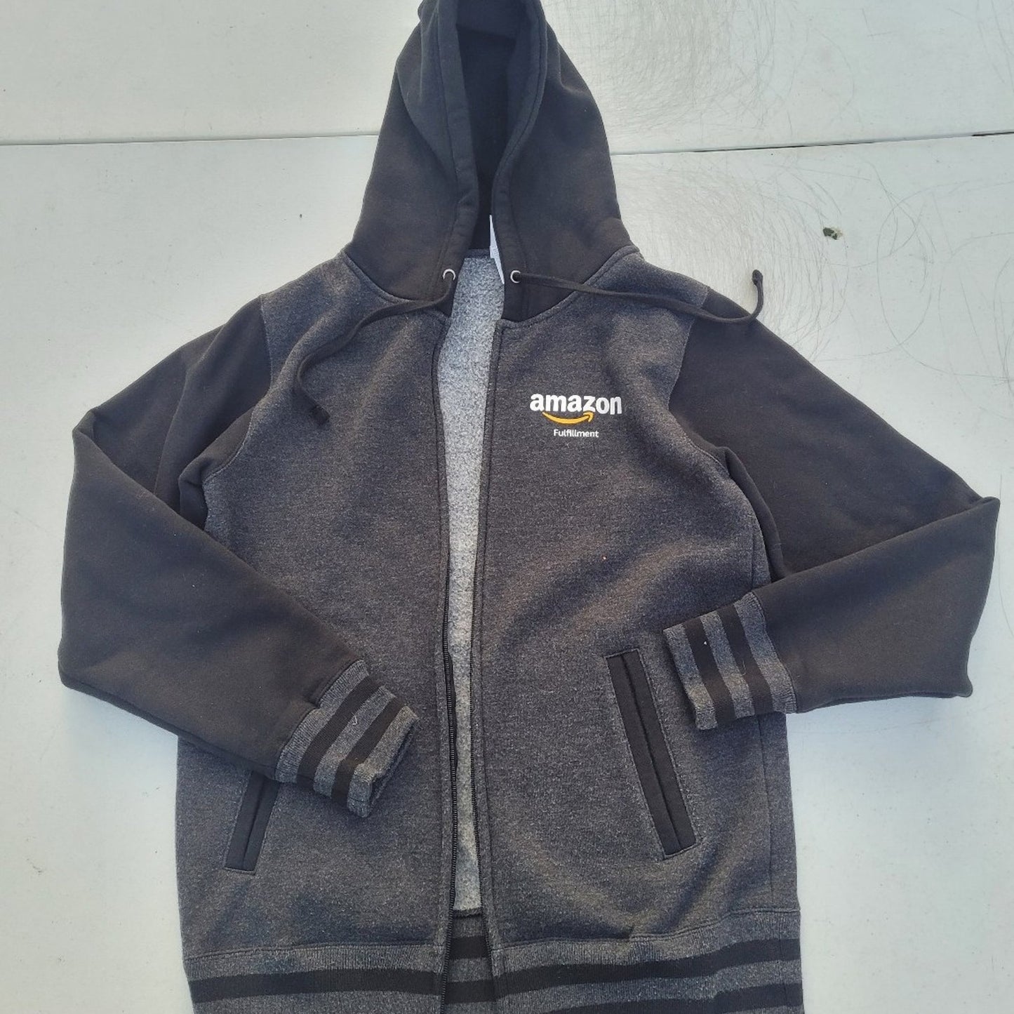 Amazon Fulfillment Employee Full zip Hoodie Smile logo