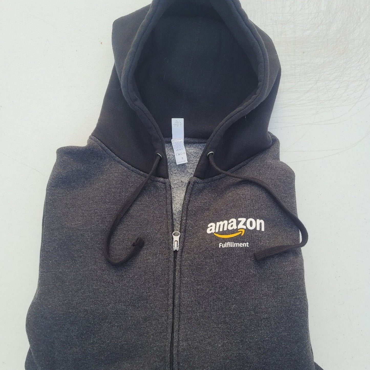 Amazon Fulfillment Employee Full zip Hoodie Smile logo
