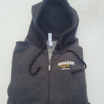 Amazon Fulfillment Employee Full zip Hoodie Smile logo