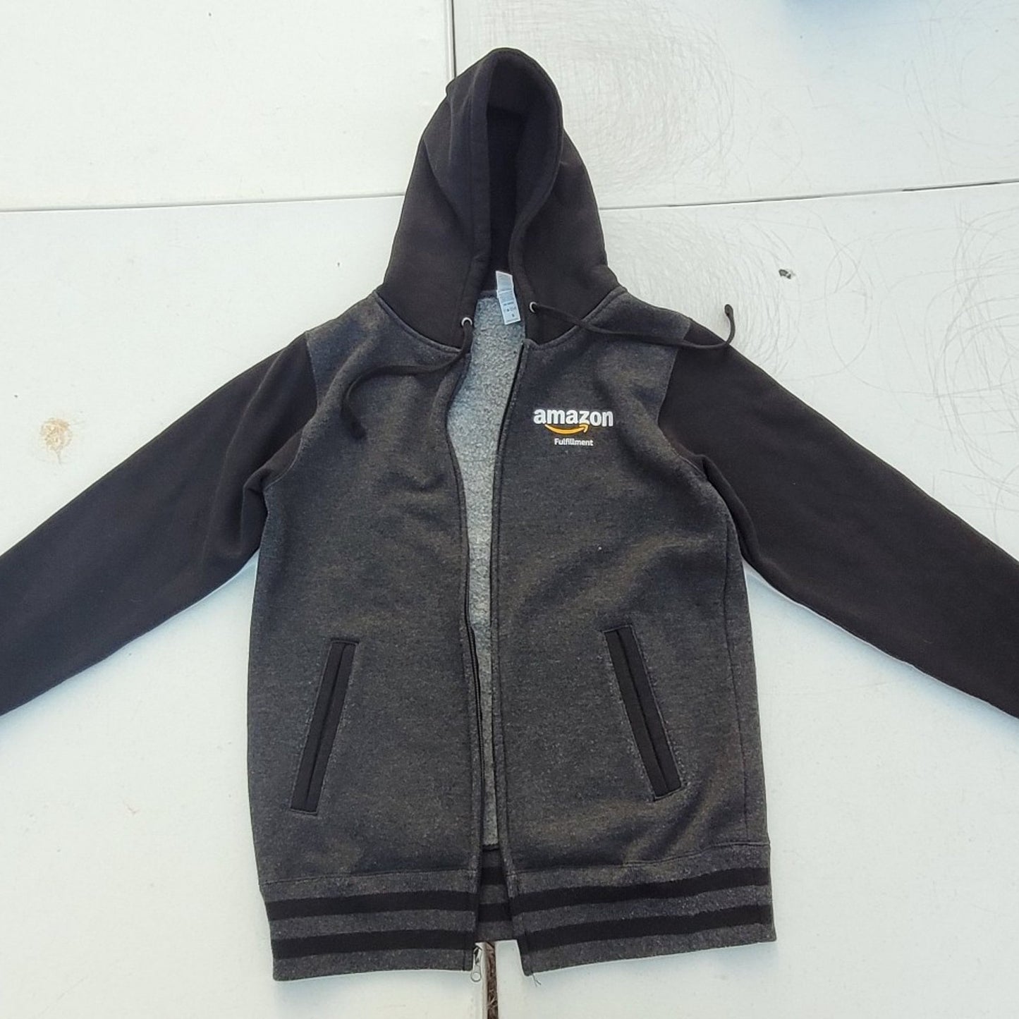 Amazon Fulfillment Employee Full zip Hoodie Smile logo