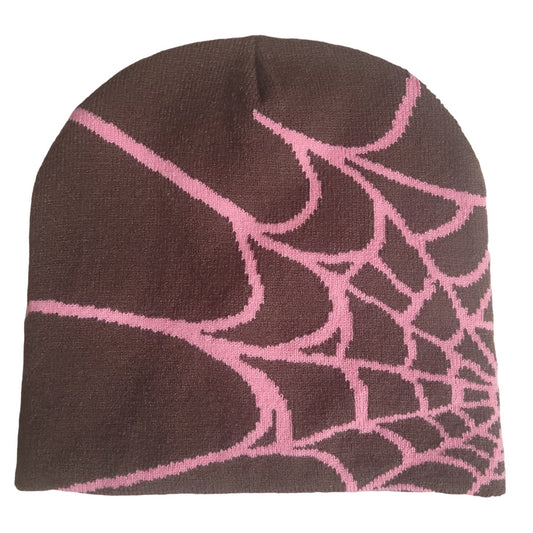 Spider Web  Y2k graphic Knit Beanie