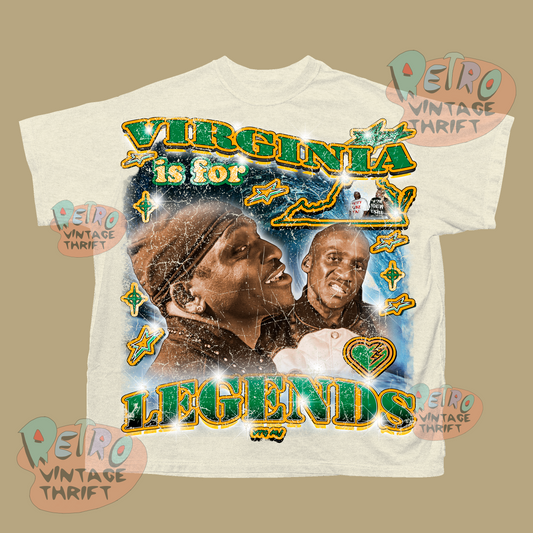 Clipse graphic tee Norfolk featuring Virginia is for Legends design with artists on a vintage white shirt