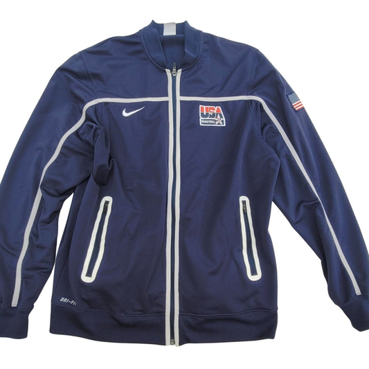 Nike Dream Team USA Basketball National Team Jacket Mens Large Dri-Fit Blue