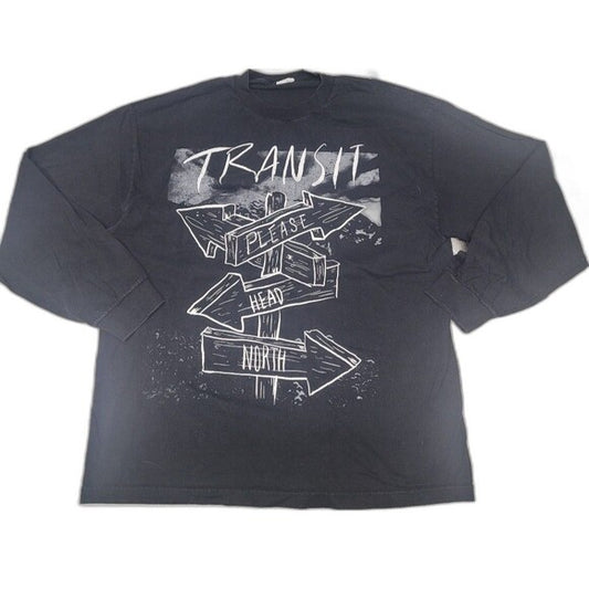 Vtg Transit Band T-shirt Please Head North Album