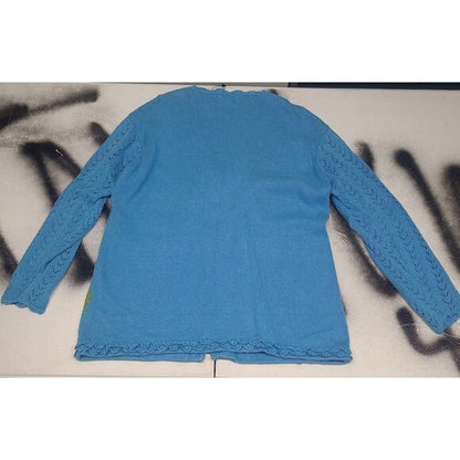 Vtg Storybook Knits Floral Cardigan Sweater