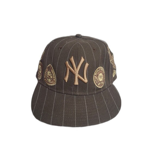 Vintage New Era New York Yankees Wool AOP  Patches Fitted Hat 7 1/4