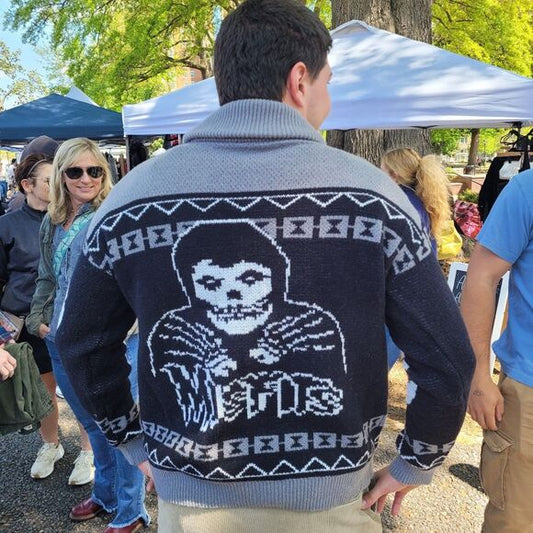 Misfits Cardigan Sweater Button up Acrylic Knit