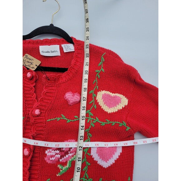 Vintage Hearts Cardigan sweater Valentines Day