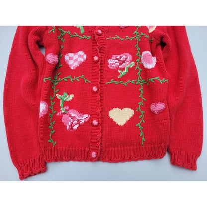 Vintage Hearts Cardigan sweater Valentines Day